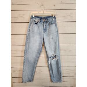 Of Luck Women's Cotton Stretch Distressed Ripped High Waisted Jeans Size 6